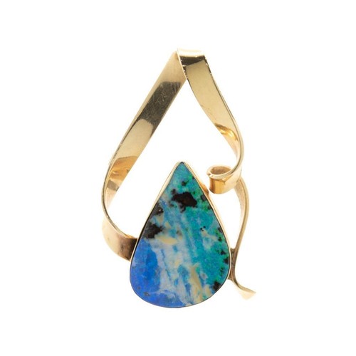 14 Karat Yellow Gold Black Opal Pendant - Bild 1 von 4