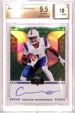 2017 Leaf Valiant Autograph #BA-CH1 Carlos Henderson 14/50 BGS 9.5 AUTO GEM MINT