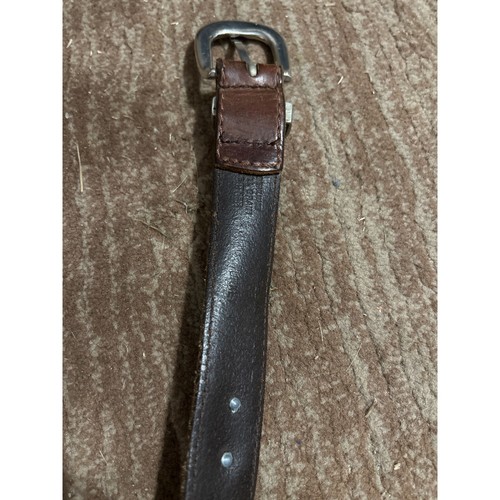 Vintage Leather Belt Silver Accents Western Style Fashion Belt Mens 46" - Picture 4 of 4