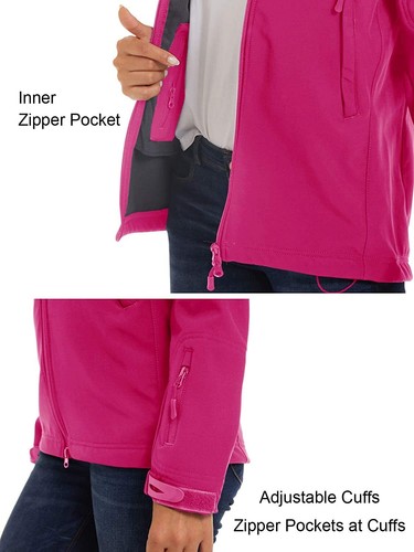 Womens Waterproof Jacket Lightweight Outdoor Hiking Detachable Hooded Sport Coat - Picture 6 of 47