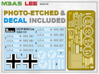 MiniArt 1/35 scale M3A5 Lee - Plastic Model kit #35279 MiniArt 1/35 scale M3A5 Lee - Plastic Model kit #35279