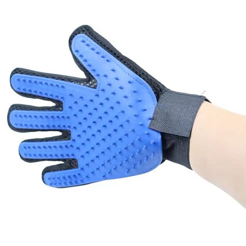 1 Pair R And L Hand Pet Grooming Gloves Gentle Shedding Dog Washing Gloves Blue - Picture 3 of 6