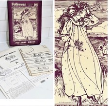 Vintage 1970  s Folkwear Sewing Pattern Prairie Folk Dress Small Med Large Uncut