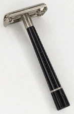 Vintage Schick Safety Razor Made in USA Silver with Black Handle