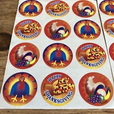 Vintage Trend Scratch And Sniff Stickers Happy Thanksgiving Turkey 2 Sheets X 12