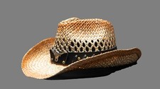 stylish straw summer cowboy hat leather band for men women Texas seller