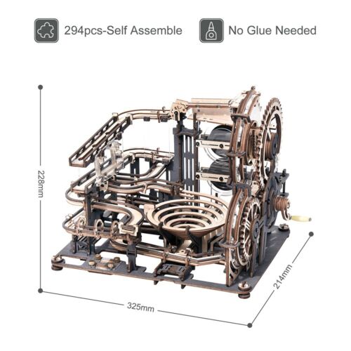 ROKR Marble Night City 3D Wooden Puzzle Games Assembly Waterwheel Model Toy Gift - Picture 7 of 10