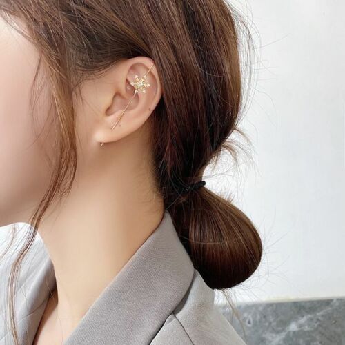 NEW Gold Diagonal Wire Cuff Wrap Ear Pin Long Needle Earring (Assorted Styles) - Picture 10 of 14