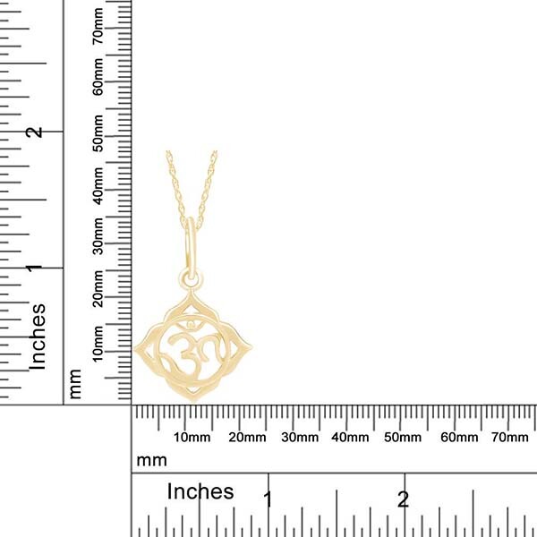 Alternate view of Aum-om Prayer Sign Cute Pendant Necklace14k Yellow Gold Plated 925 Silver