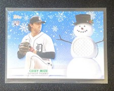 2021 Topps Holiday Casey Mize Game Used Relic With Snowman #WRC-CMI Rookie