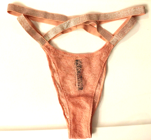Victoria's Secret brasilianisches Höschen Spitze vorne glitzernd gebänderte Träger Größe M-L neu mit Etikett - Bild 37 von 57