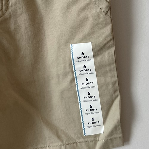 2 Pairs Cat & Jack Boys Sz 6 Flat Front Shorts Uniform Khaki Adjust Waist NEW - Picture 3 of 6