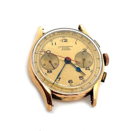 Chronographe Suisse Men's Watch 35mm 18k Rose Gold 17Rubies - Picture 2 of 5