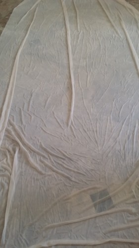 VINTAGE 100% SEE THROUGH KNIT POLY, SOLID PLAIN DYED FABRIC Sold By The Yard - Picture 8 of 8