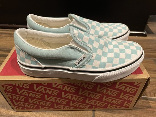 Vans Kids Youth Checkerboard Classic Slip On Size 2.0 Canal Blue FREE Shipping! - 第 9/11 張圖片