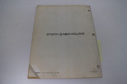 NEW HOLLAND D-130 BACKHOE OPERATOR'S MANUAL WITH ASSEMBLY INFORAMTION - Picture 3 of 3