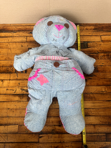 Vintage 1995 Tyco Doodle Bear Giant Jumbo Plush 36" in Size Blue and Pink - Picture 7 of 10