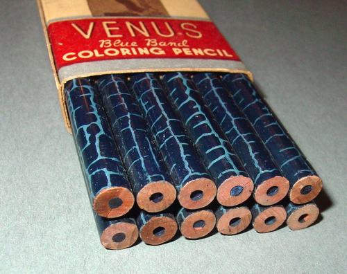 12 Vintage Venus Blue Band #200 Farbstifte American Pencil Company USA NOS - Bild 7 von 14