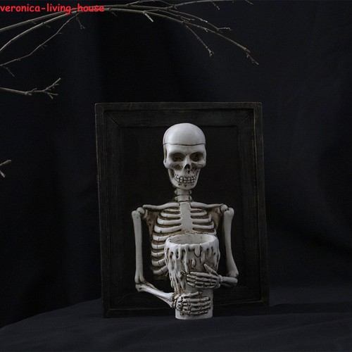 Skelett Bilderrahmen Wand Kerzenhalter Halloween Deko Harz Basteln Geschenk - Bild 2 von 5