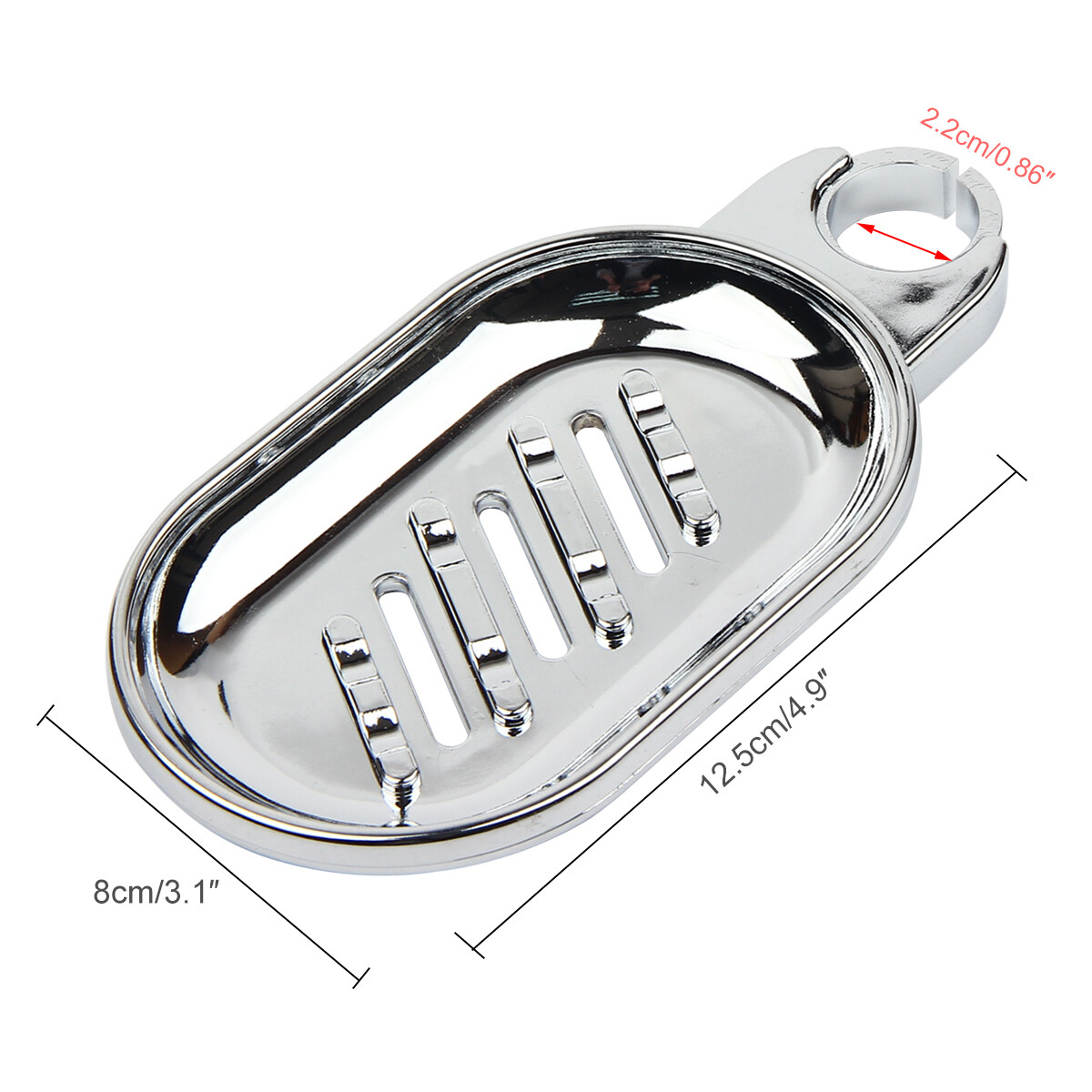 Soap Dish Tray Shower Rail Slide Plate Bathroom Stand Holder Rack Hole