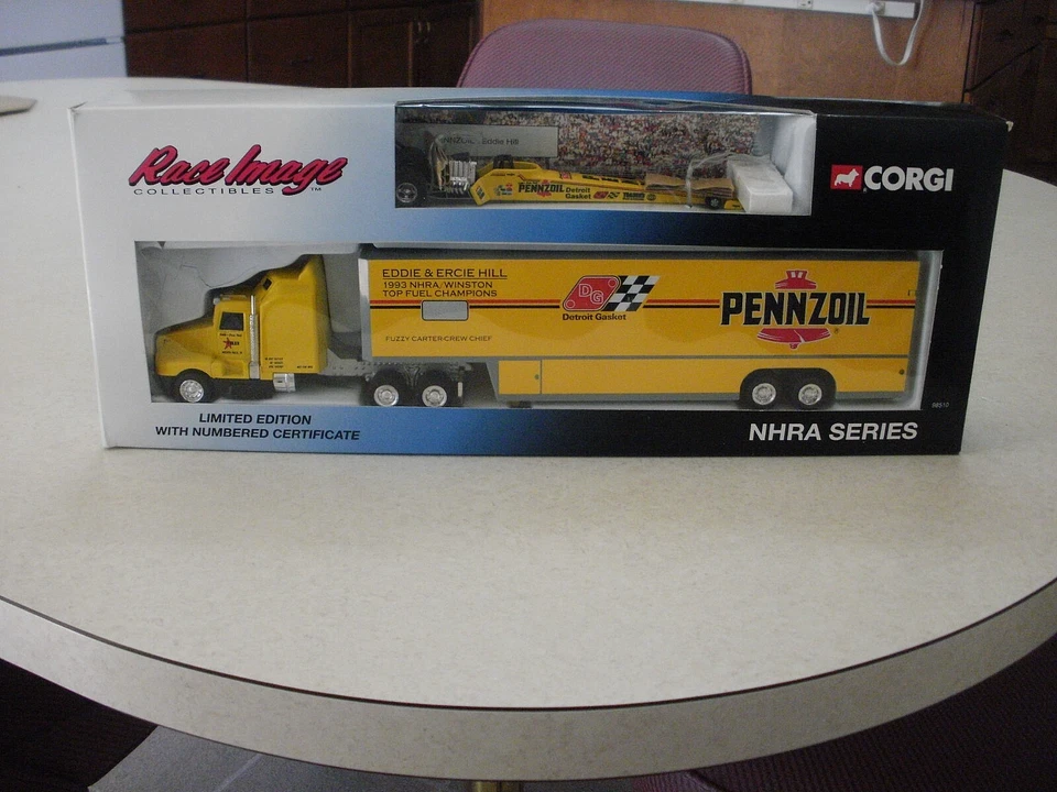 NHRA 1/64 EDDIE HILL PENNZOIL HAULER AND DRAGSTER - Image 3 of 4