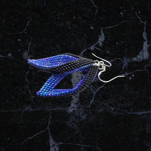 Handmade Earrings Peyote folded leaf😎 AMAZING SUMMER COLORS +GIFT BOX FOR FREE - 第 19/24 張圖片