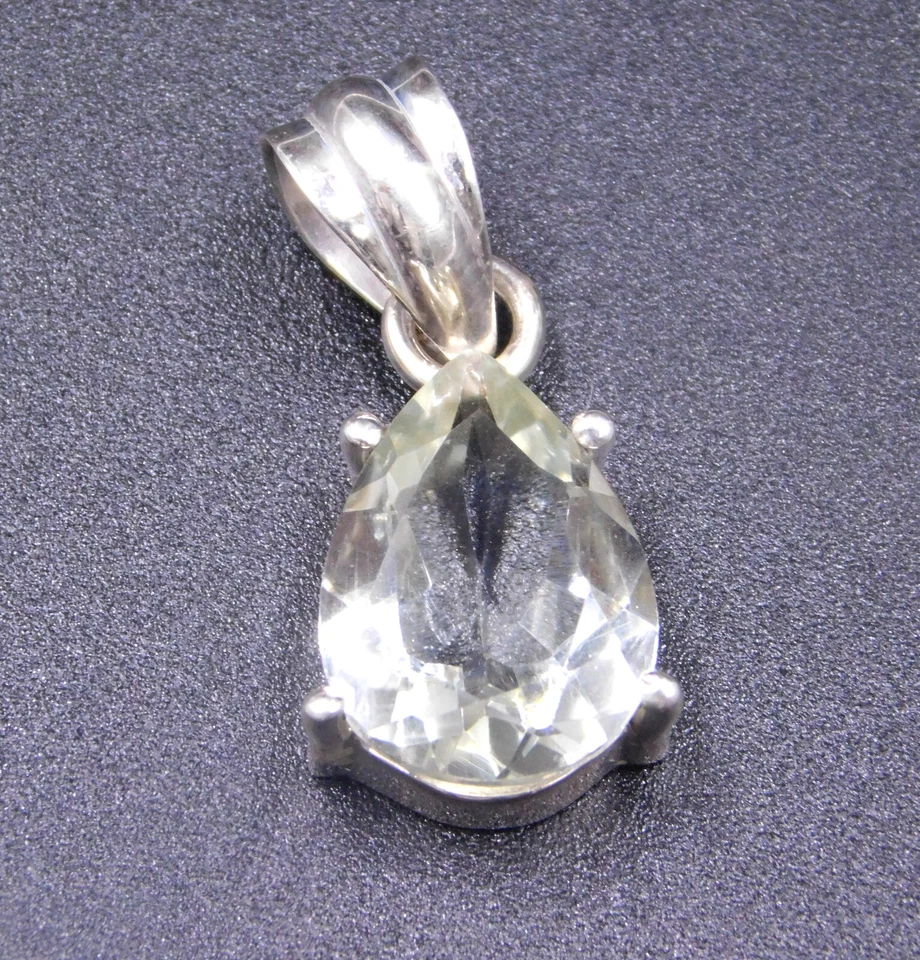 2.6 Gm 925 Sterling Silver Natural Prasiolite Cut Gemstone Fine Pendant Size 1" - Image 2 of 4