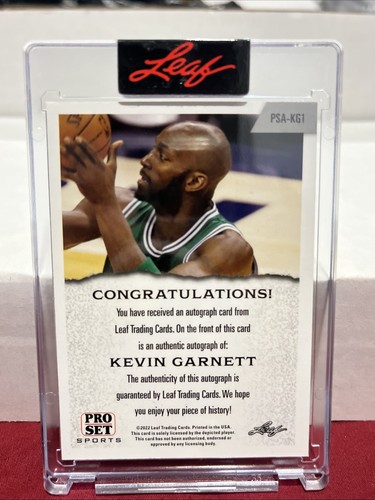 2022 Leaf Pro Set Kevin Garnett Boston Celtics Auto Blue /9 - Picture 2 of 3