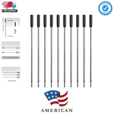 Black Ink Refills 10pcs, Replaceable Pens Refills, 1mm Medium Tip - Black
