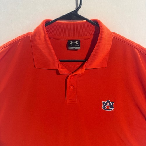 Under Armour AU Auburn Tigers Polo Shirt Uomo XL Arancione Performance Golf Shirt  - Foto 3 di 10