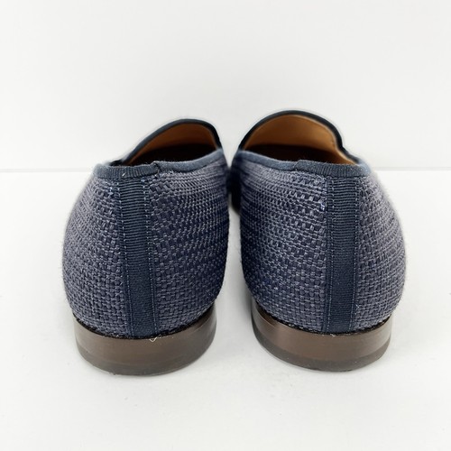 Stubbs and Wootton Blue Woven Loafers with Embroidered Skull And Swords Size 8 - Picture 16 of 19