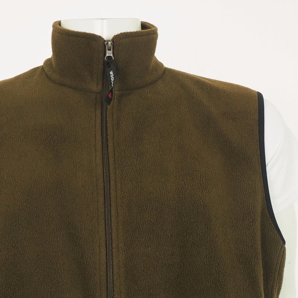 Woolrich Full-Zip Fleece Jacket Vest Mens Large Dark Brown Outdoor Casual Tech - Image 2 of 4