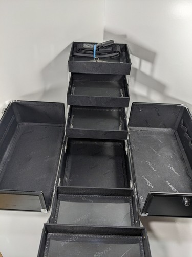 SORISE Large Pro Makeup Case Train Black Storage Carrying Box NEW Locking w/Keys - Picture 4 of 20