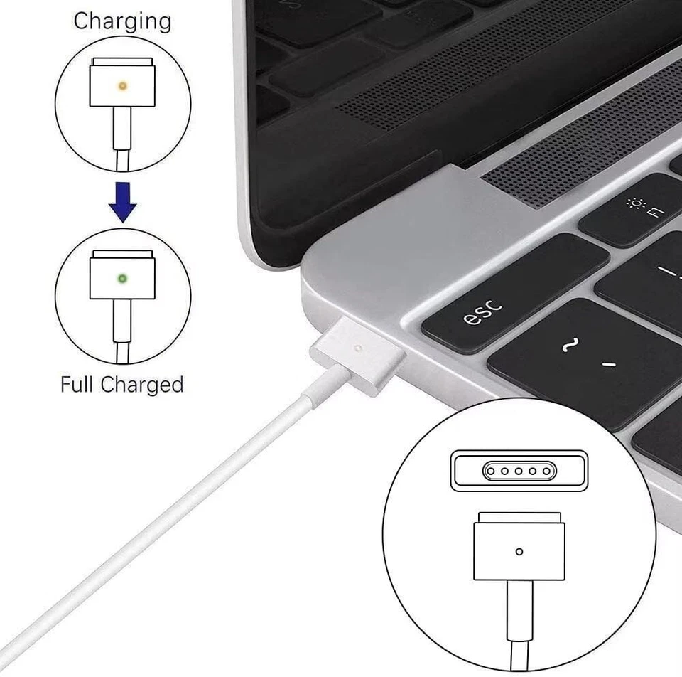 Efficient 45W MacBook Air Charger with LED Charging Indicator - T-Tip Connector - Image 4 of 4