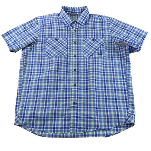 Under Armour HeatGear Herren Large blau kariertes Kurzarmhemd mit Knopfleiste - Bild 1 von 5