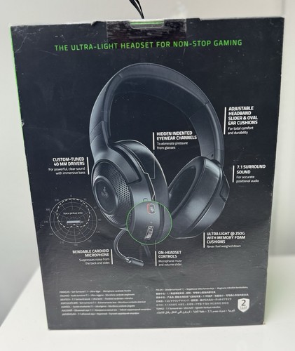 RAZER Kraken X Essential Wired Gaming Headset w/ 7.1 Surround Sound -Black - Picture 3 of 6