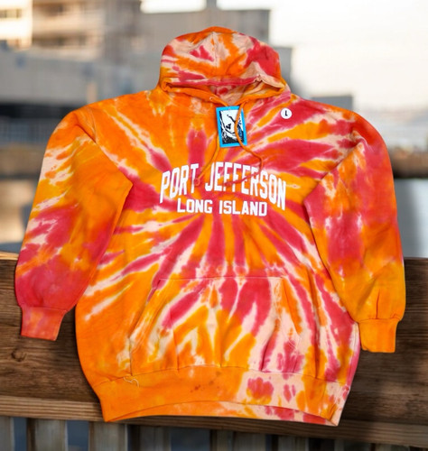 NWT! PORT JEFFERSON LONG ISLAND NY LARGE TIE DYE SURF AVE HOODIE SWEAT SHIRT - Picture 1 of 11