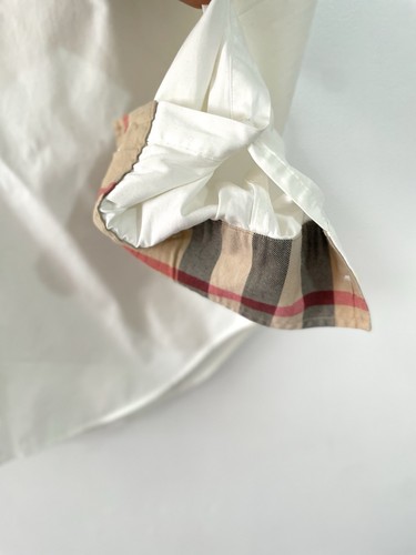 Burberry Shirt Adult Medium White Brit Embroidered Check England London Men* - Picture 6 of 9