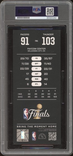 Branden Carlson Signed 2025 NBA FINALS CHAMPIONS Ticket PSA GEM 10 AUTO THUNDER - Picture 3 of 3