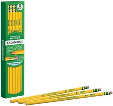 Ticonderoga Wood-Cased Pencils, Unsharpened, #3 H Hard, Yellow, 12 Count
