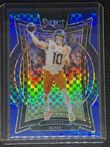 2024 Select Checker Blue Prizm #30 Bo Nix Broncos RC Rookie /249