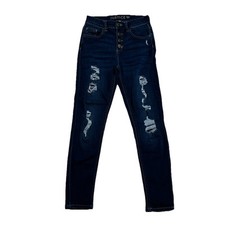 Justice Girls Jeans Size 14 Slim Distressed Ripped Tattered Destroyed Denim