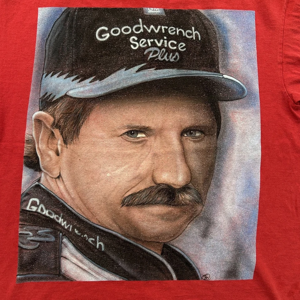 Vintage Dale Earnhardt Shirt Mens Large NASCAR Airburshed Graphic Tee Sr. & Jr. - Image 3 of 4