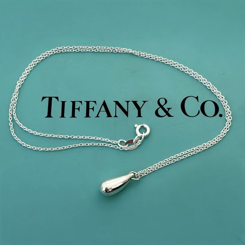 AUTHENTIC Tiffany & Co Pendant - Elsa Peretti Teardrop Necklace & 925 Chain - Picture 7 of 8