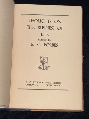BC Forbes Magazine "Thoughts on Business" signed Book Autographed PSA Rare HC/DJ - Picture 10 of 11