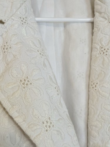🌸 Lucky Brand Cream Floral Eyelet Blazer Jacket - Size Large 🤍 - Picture 24 of 24