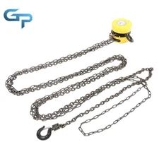 1 Ton/2200 lbs Chain Hoist Chain Puller Block 15 FT Lift Hoist w/ Hooks