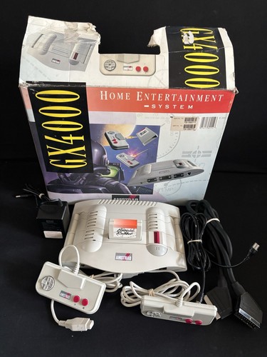 AMSTRAD GX4000 Console Vintage Boxed Manuals Scart Cable Burnin Rubber Rare