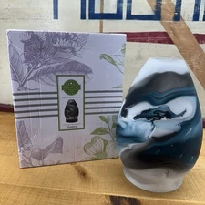 Scentsy Explore Oil Diffuser Shade Only with Box- Blue Gray White Marble Aqua