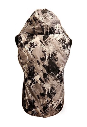 Gerry Hooded Puffer Vest Women's Large Silver Geometric - Picture 3 of 6